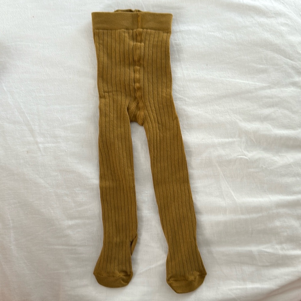 Simple folk mustard tights 0-12 months